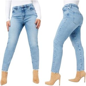 GOOD AMERICAN The Weekender Jean | High Rise Straight Leg Blue Denim Size 10 30